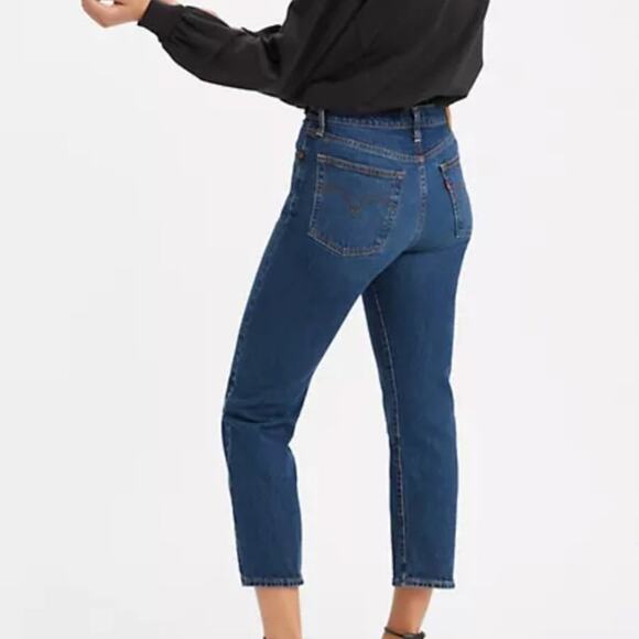 Levi’s High Rise Dark Wash Button Fly Wedgie Straight Jeans NWT Size 31 - Picture 1 of 8